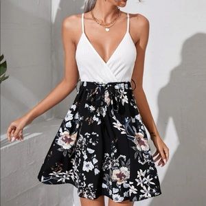 Black and White Floral SHEIN Dress